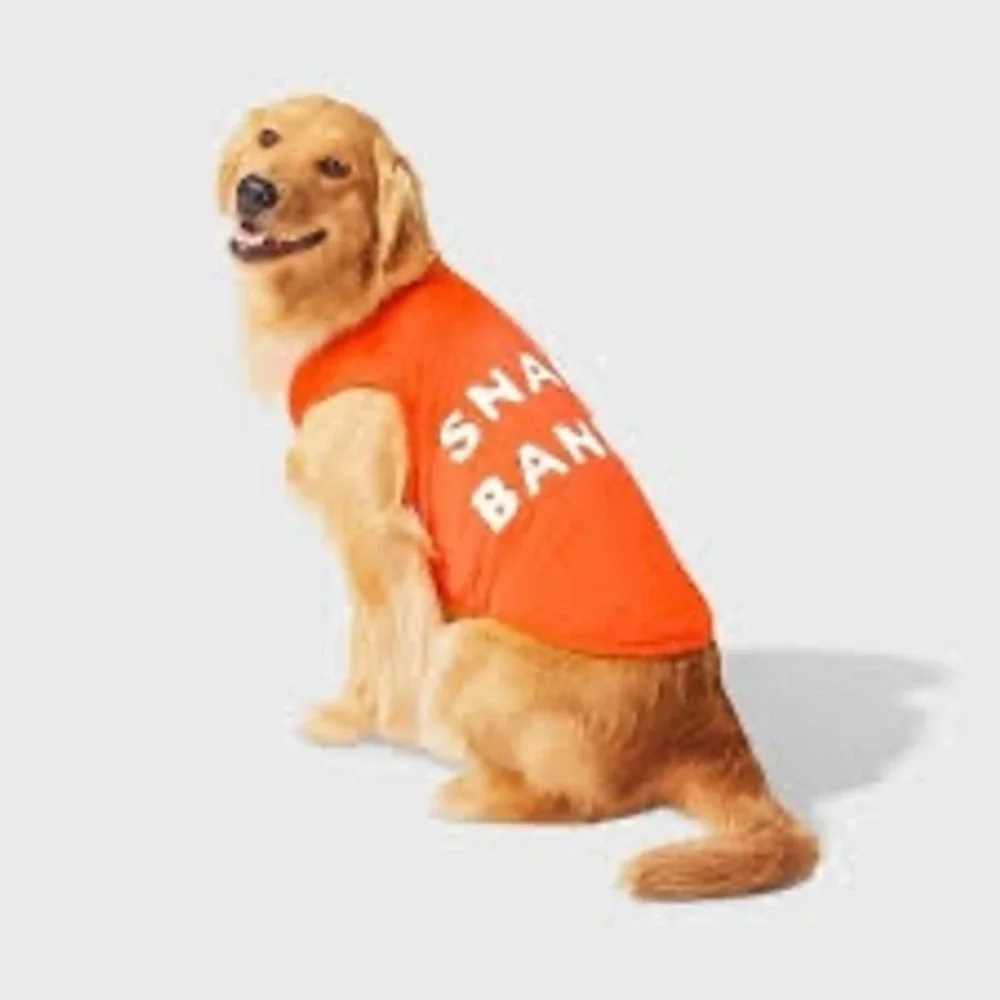 Boots & Barkley Pet Tank Top Bright Orange Snack Bandit Graphic Dog Shirt Medium